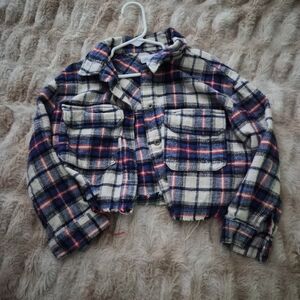 Zara Kids Plaid Button Down Shirt - Blue and White